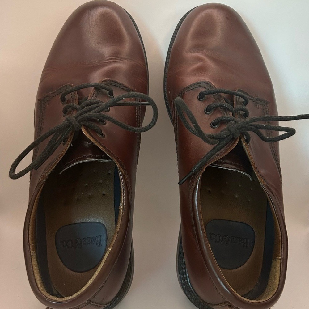 Bass-Chase Men's Brown Leather Shoes - Timeless Style - 10W
